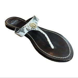 Tory Burch Cameron Rocco Python Print Thong Sandal